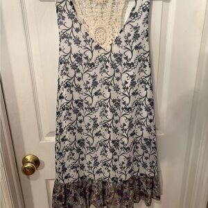 As U Wish White and Blue‎ Lace Dress